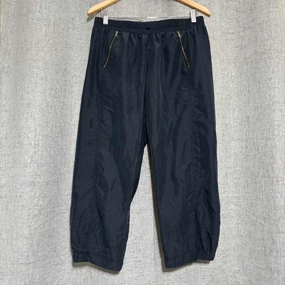 Ellen Tracy Pants - Ellen Tracy Pants Women Medium Black Modal Elastic Waist Cropped Gold Zip Pocket